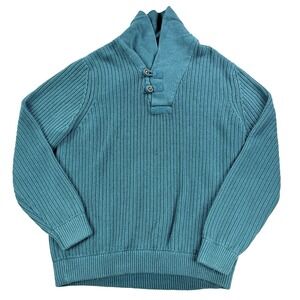 Duluth Trading Ribbed Knit Shawl Button Sweater Cotton Wool Heavyweight 2XLT